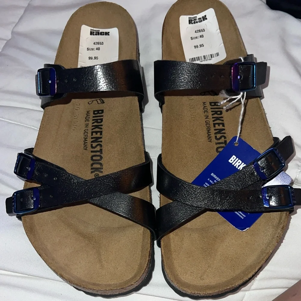 Birkenstock black Sandals with iridescent Buckles - Picture 4 of 4